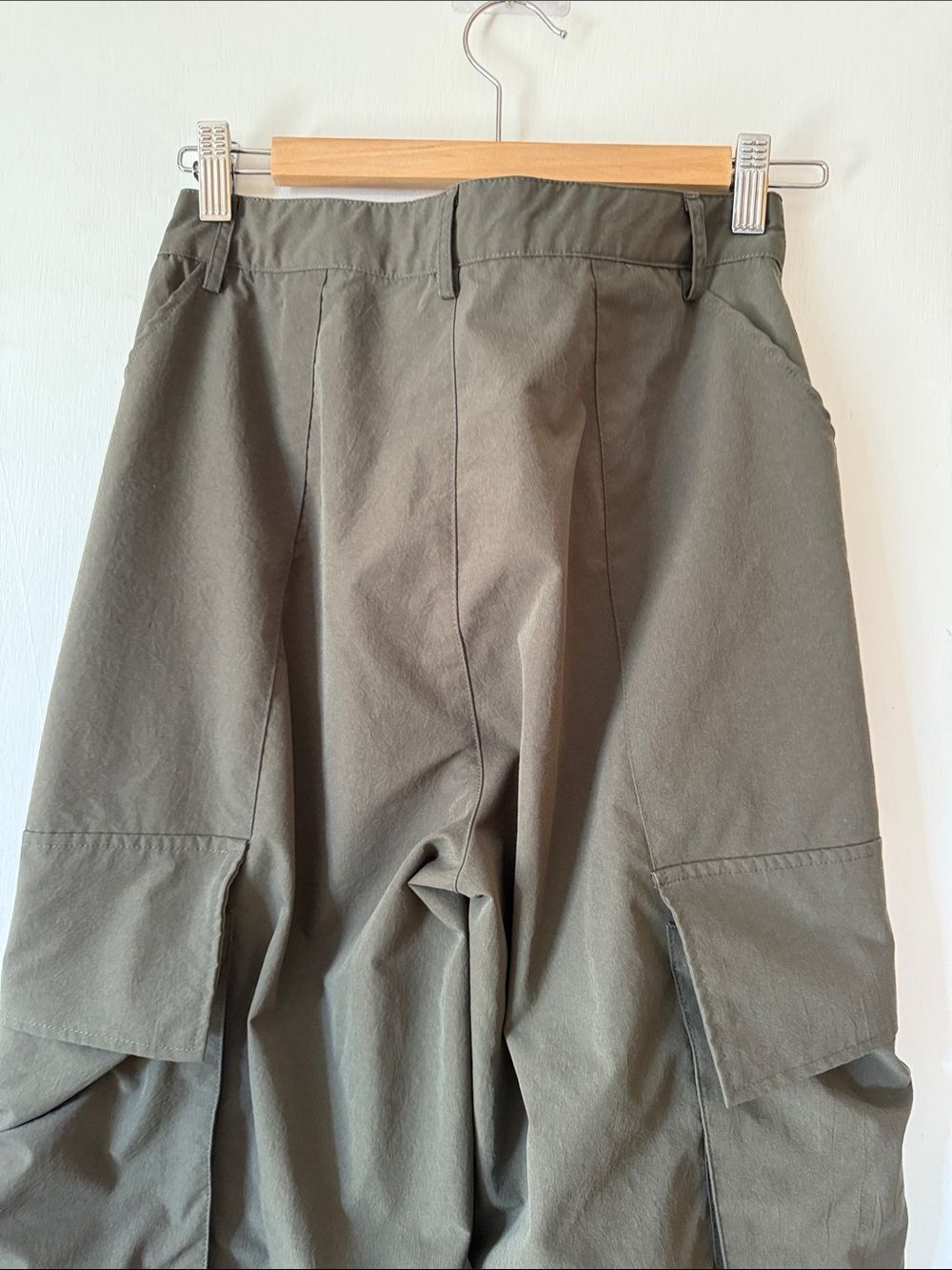 Cider Olive Green Wide Cargo Stretch Trousers Pants Size Small - Picture 5 of 10